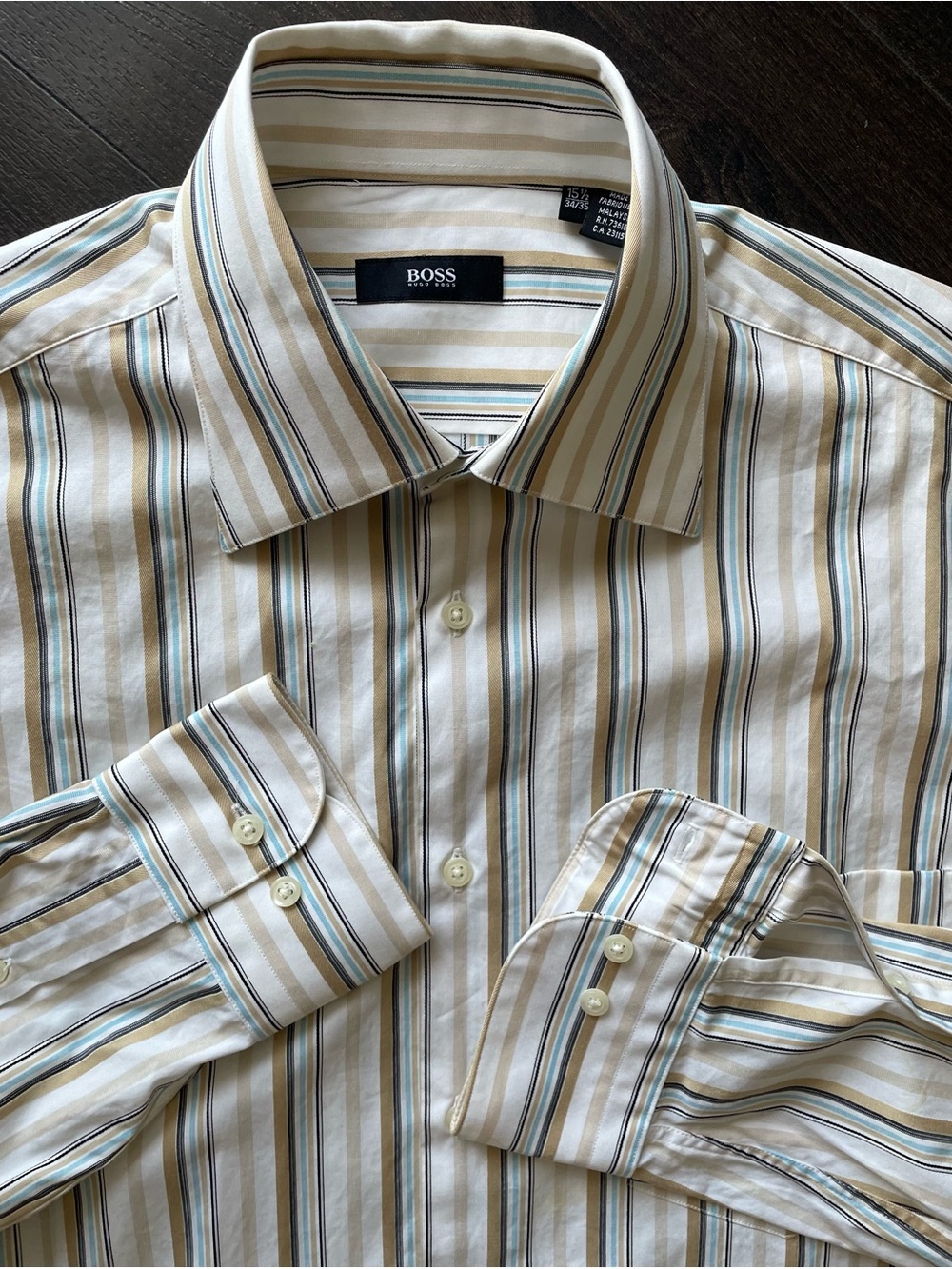 Hugo Boss - all cotton stripe dress shirt Size 15.5”neck